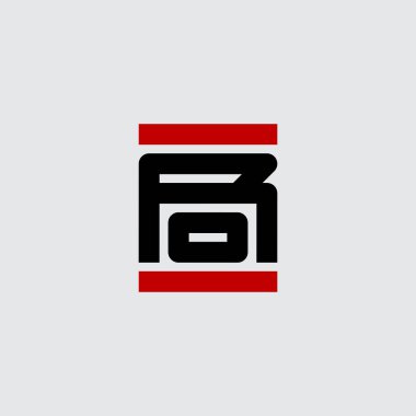 Çin tarzında Ro harfleri, basitçe vektör illüstrasyonu 