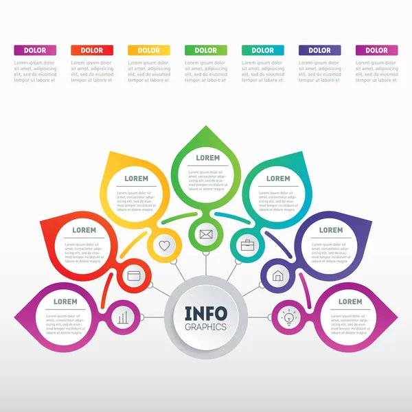 Красочная Инфо Графика Виде Лепестков Просто Векторная Иллюстрация — стоковый вектор