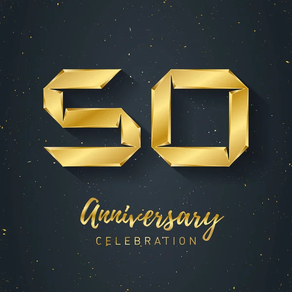 Carte Célébration 50E Anniversaire Illustration Vectorielle Simple — Image vectorielle