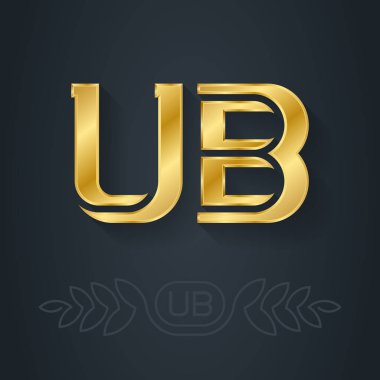 Ub harfleri logosu. 3D simge ya da logotype şablonu. Vektör illüstrasyonu