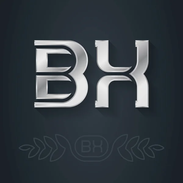 Bx文字のロゴ3Dアイコンまたはロゴタイプテンプレート ベクターイラスト — ストックベクタ