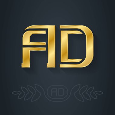 Ad harfleri logosu, basitçe vektör illüstrasyonu 