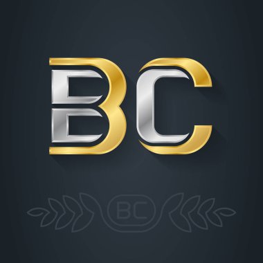 Bc harfleri logosu, basit vektör illüstrasyonu 