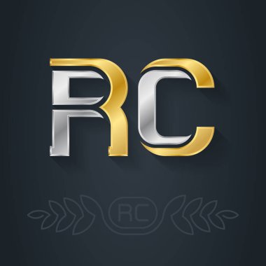Rc harfleri logosu, basit vektör illüstrasyonu 