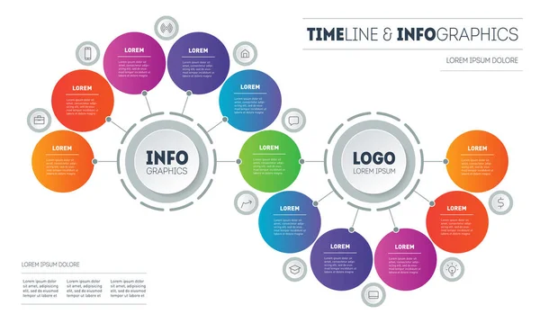 Info Timeline Auf Weißem Hintergrund Einfach Vektorillustration — Stockvektor