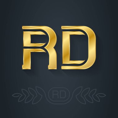 Rd harfleri logosu, basit vektör illüstrasyonu 