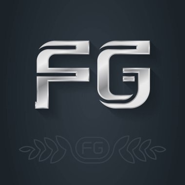 FG logosu. 3D simge ya da logotype şablonu. Vektör illüstrasyonu