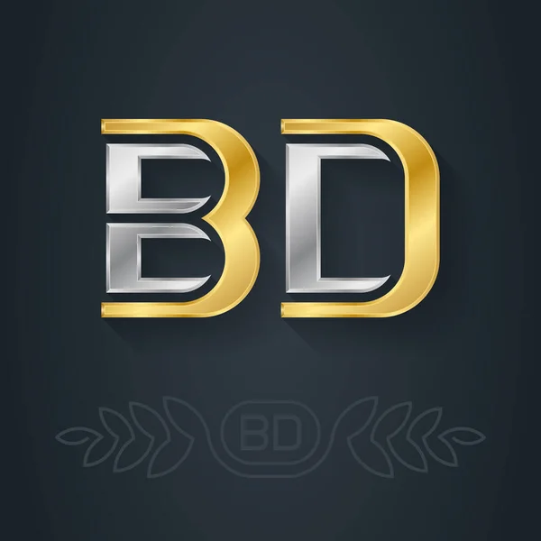 Bdロゴ 3Dアイコンまたはロゴタイプテンプレート ベクターイラスト — ストックベクタ