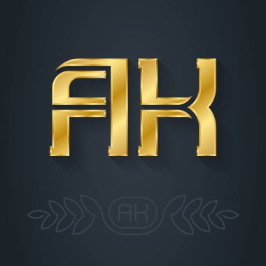 AK logosu. 3D simge ya da logotype şablonu. Vektör illüstrasyonu 