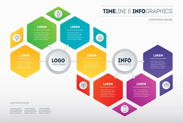 Info Timeline Auf Weißem Hintergrund Einfach Vektorillustration — Stockvektor