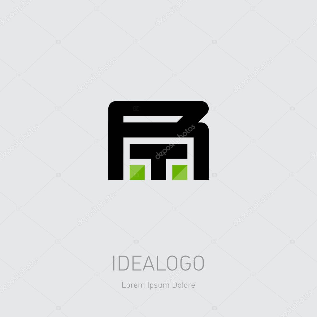 RT  logo.  3d icon or logotype template. Vector illustration