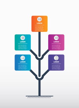 Renkli bilgi grafikleri zaman çizelgesi, basitçe vektör illüstrasyonu 