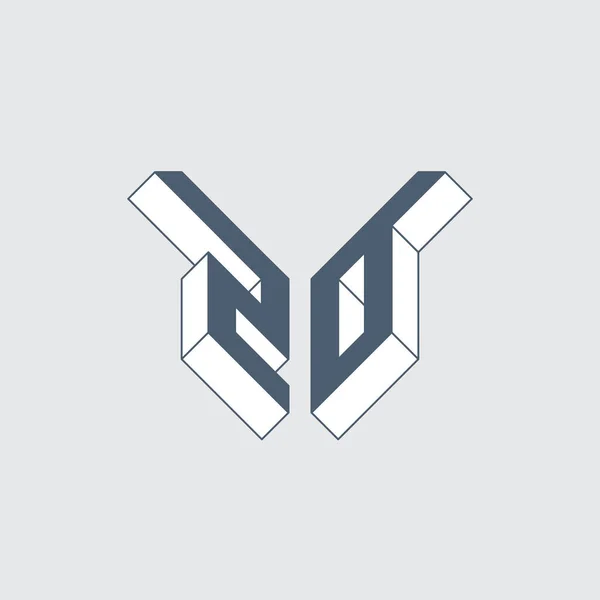 Monogram Logotype Tasarım Için Isometric Yazı Tipi Taslak Yazı Tipleri — Stok Vektör