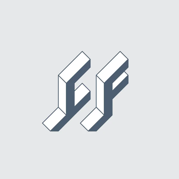 Монограма Або Логотип Ізометричний Шрифт Дизайну Начерки Шрифтів Тривимірні Літери — стоковий вектор