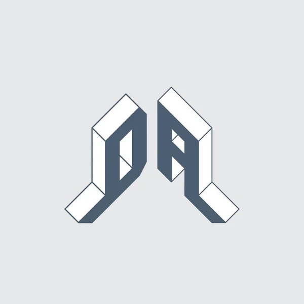 Монограмма Логотип Изометрический Шрифт Дизайна Контурные Шрифты Трехмерные Буквы — стоковый вектор