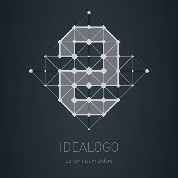 Lowpoly Design Prvek Čtverci Trojúhelníky Kosočtverci Šablona Logotypu Vektoru — Stockový vektor