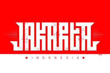 Kırmızı Jakarta logo tasarımı. Tarz kavramı.
