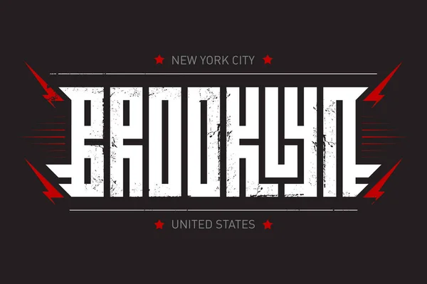 Brooklyn Elegante Emblema Progettazione Marca — Vettoriale Stock