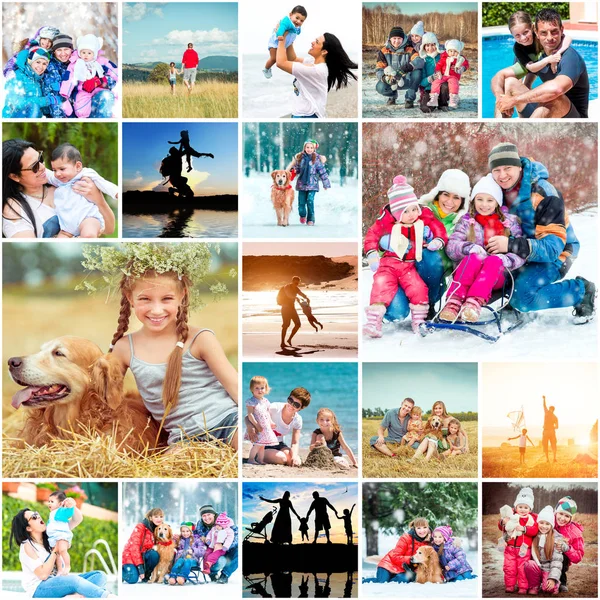 Collage Familienurlaub — Stockfoto