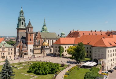 Wawel Cathedral in Krakow, aerial clipart