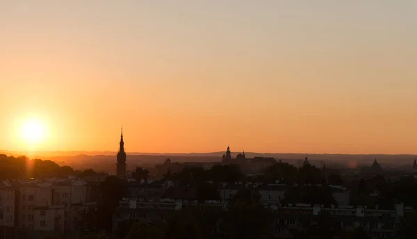 Krakows архітектури під час заходу сонця, Польща — стокове фото