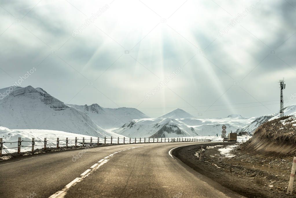Winter road in Georgia