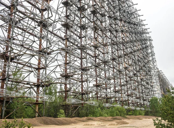 Visa av sovjetiska radar Duga 3 station — Stockfoto