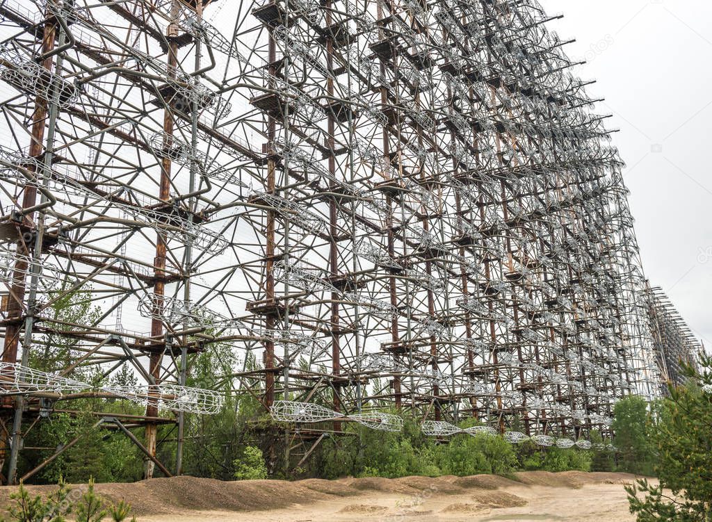 view of the Soviet radar DUGA 3 station