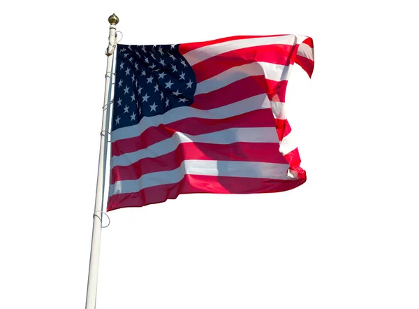 American flag waving isolated — Stock Photo, Image