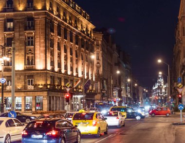 Budapeşte şehir gece geç saatte