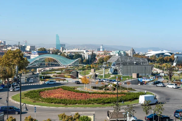 Tiflis, Georgien Stadtzentrum von oben — Stockfoto