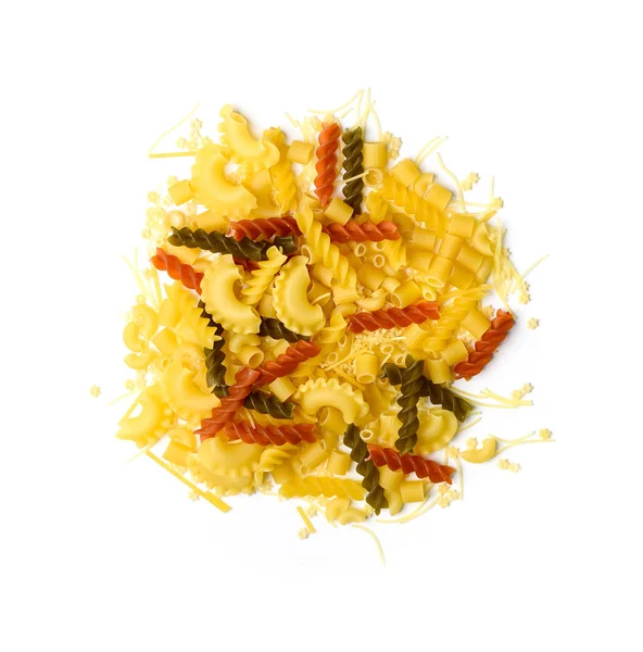 Big pile of pasta of various kinds, topview — Stock Photo, Image