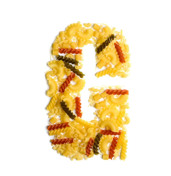 Servet spagetti bir mektup G şekillendirme — Stok fotoğraf