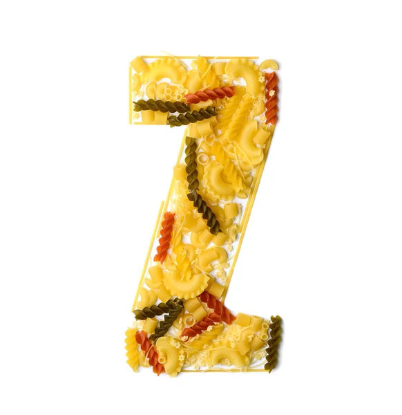 Pile of spaghetti forming a letter Z — Stock Photo, Image