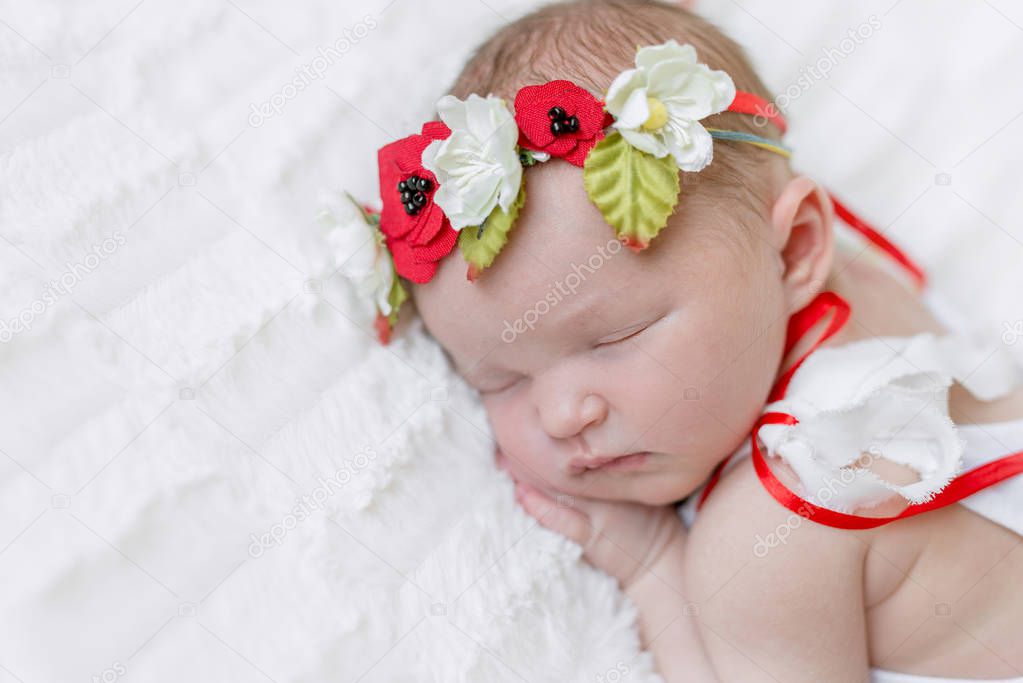 baby girl in bright colorful hairband