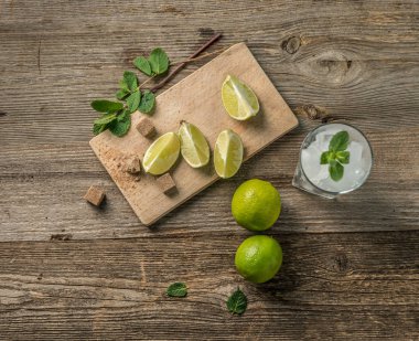 hazırlıklı olmak mojito, kireç ve buz, TOPVIEW