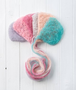 Çok renkli yün konuları TOPVIEW şapka şekillendirme