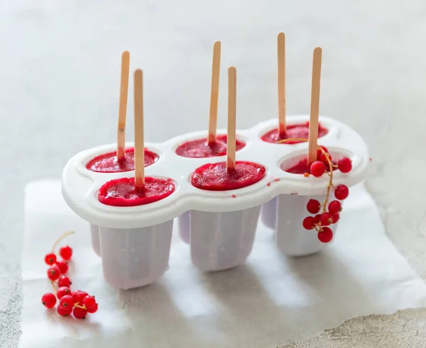 Домашнее мороженое из красной смородины — стоковое фото