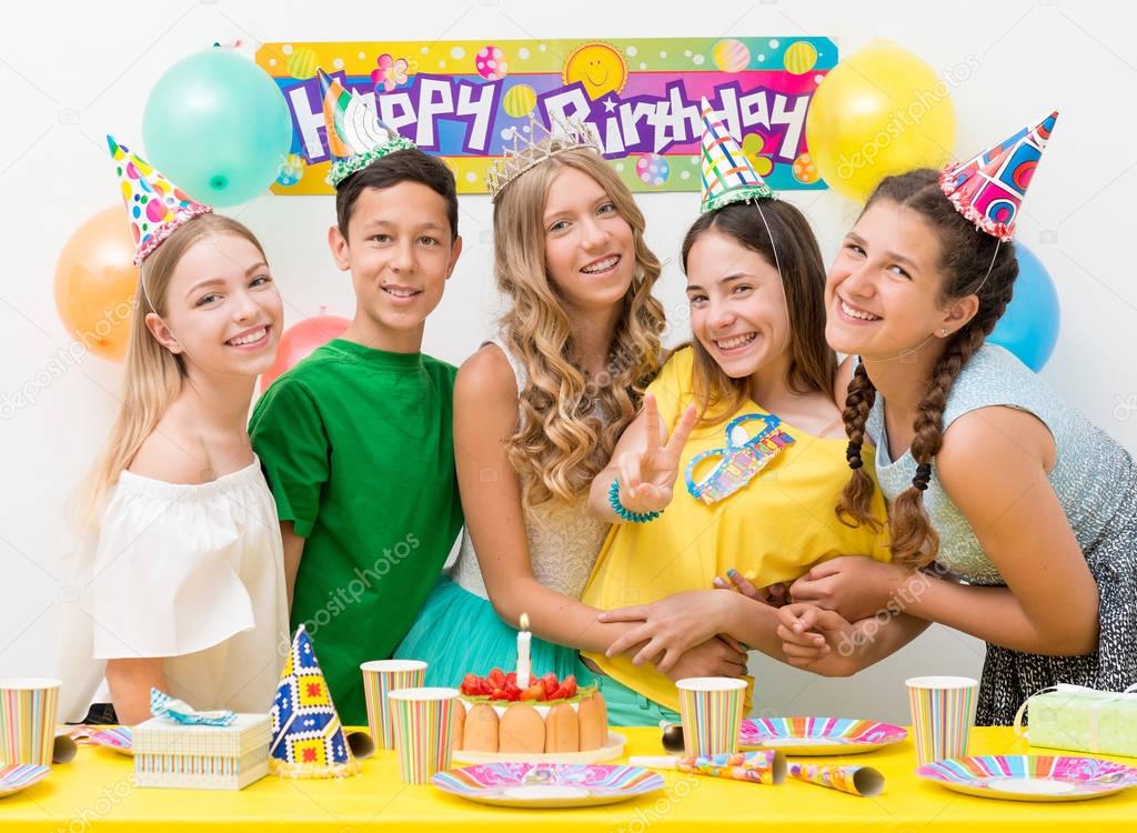 teenagers at a birthday party
