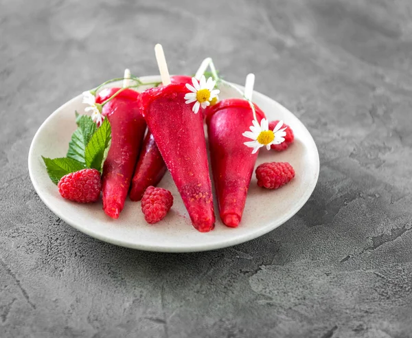 Assiette de glace maison en forme de cônes — Photo