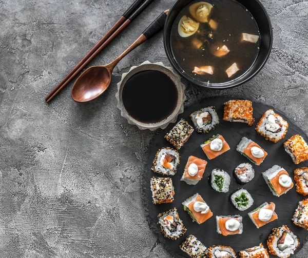 Στο σούσι και σούπα miso — Φωτογραφία Αρχείου