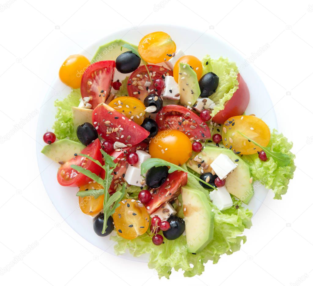 vegetarian salat on a white background