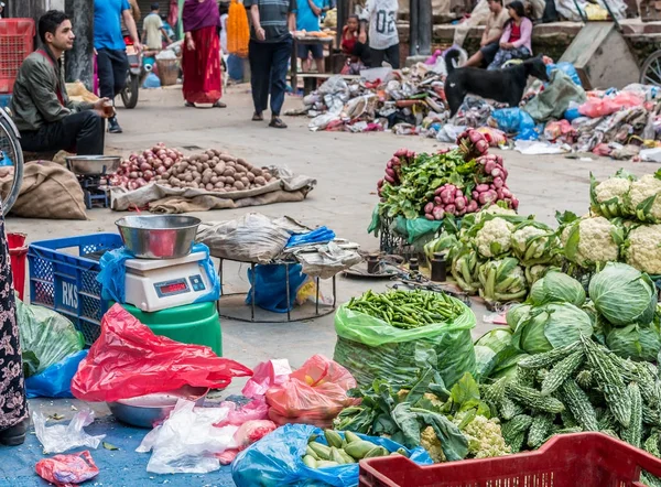 Mercado de frutas en Katmandú — Foto de Stock