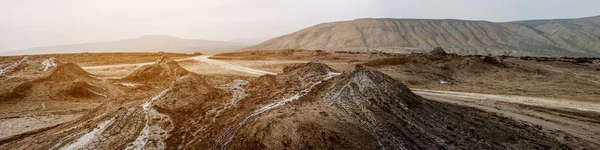 Panoramic view of mud volcanoes, Gobustan — Stock Photo, Image