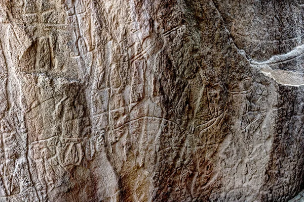 Desenhos do Petroglifo em Gobustan park — Fotografia de Stock
