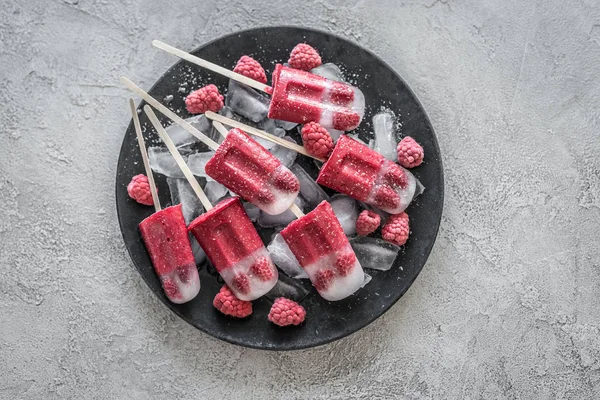 Helado de frambuesa casero — Foto de Stock