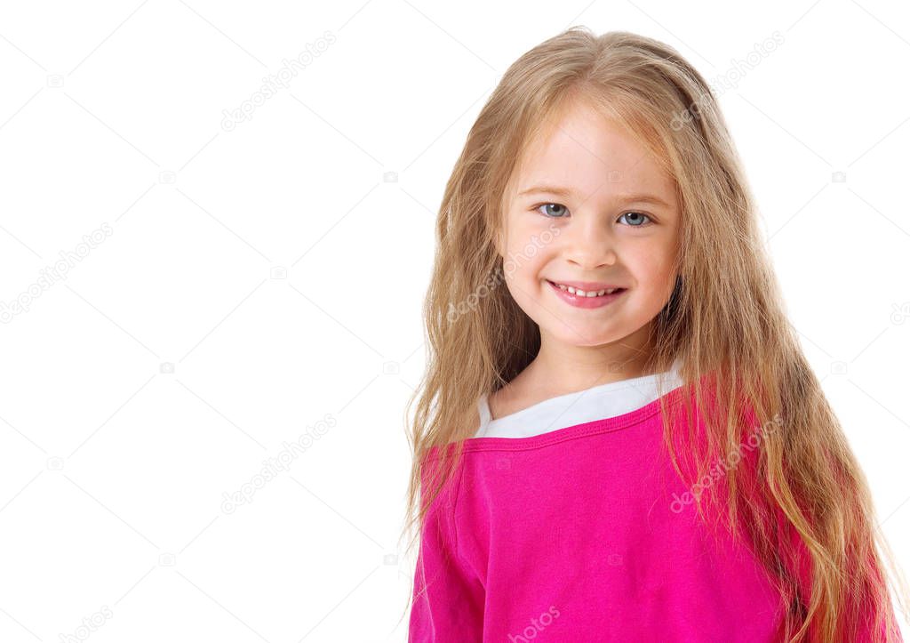 Cute little girl with long hair