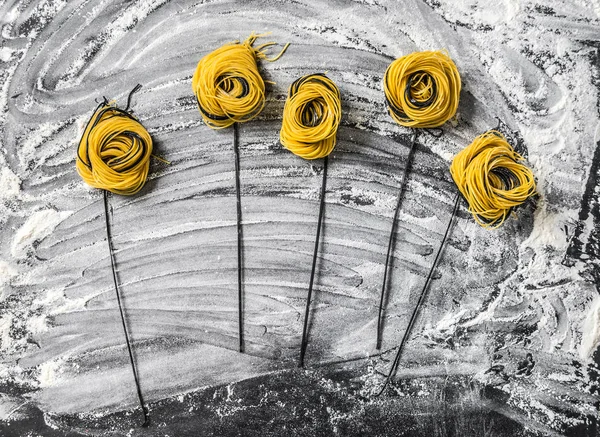 Flowers made from Italian pasta — Stock Photo, Image
