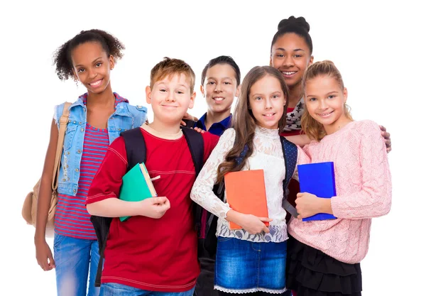 Pupils with different complexion and clothes — Stock Photo, Image