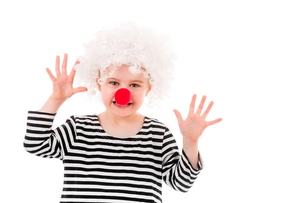 Bambina mostrando i palmi delle mani — Foto Stock